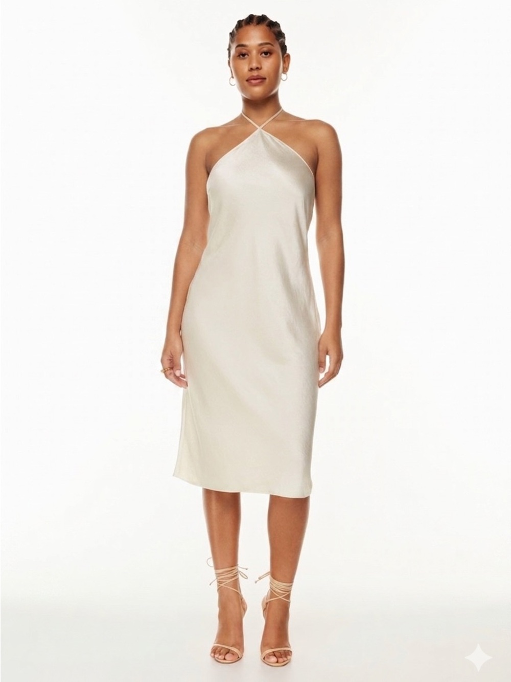 Wilfred Cream Halter Midi Slip Dress
